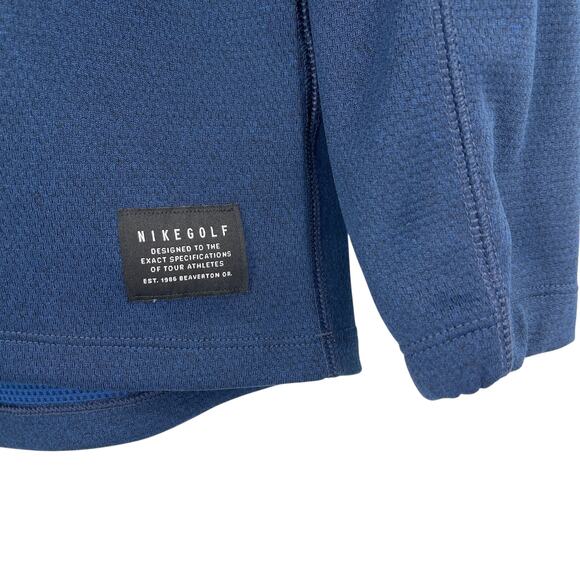 Nike Golf Dri-FIT Quarter Zip Pullover Long Sleeve Shirt Blue Black Men’s Size S - Picture 6 of 8